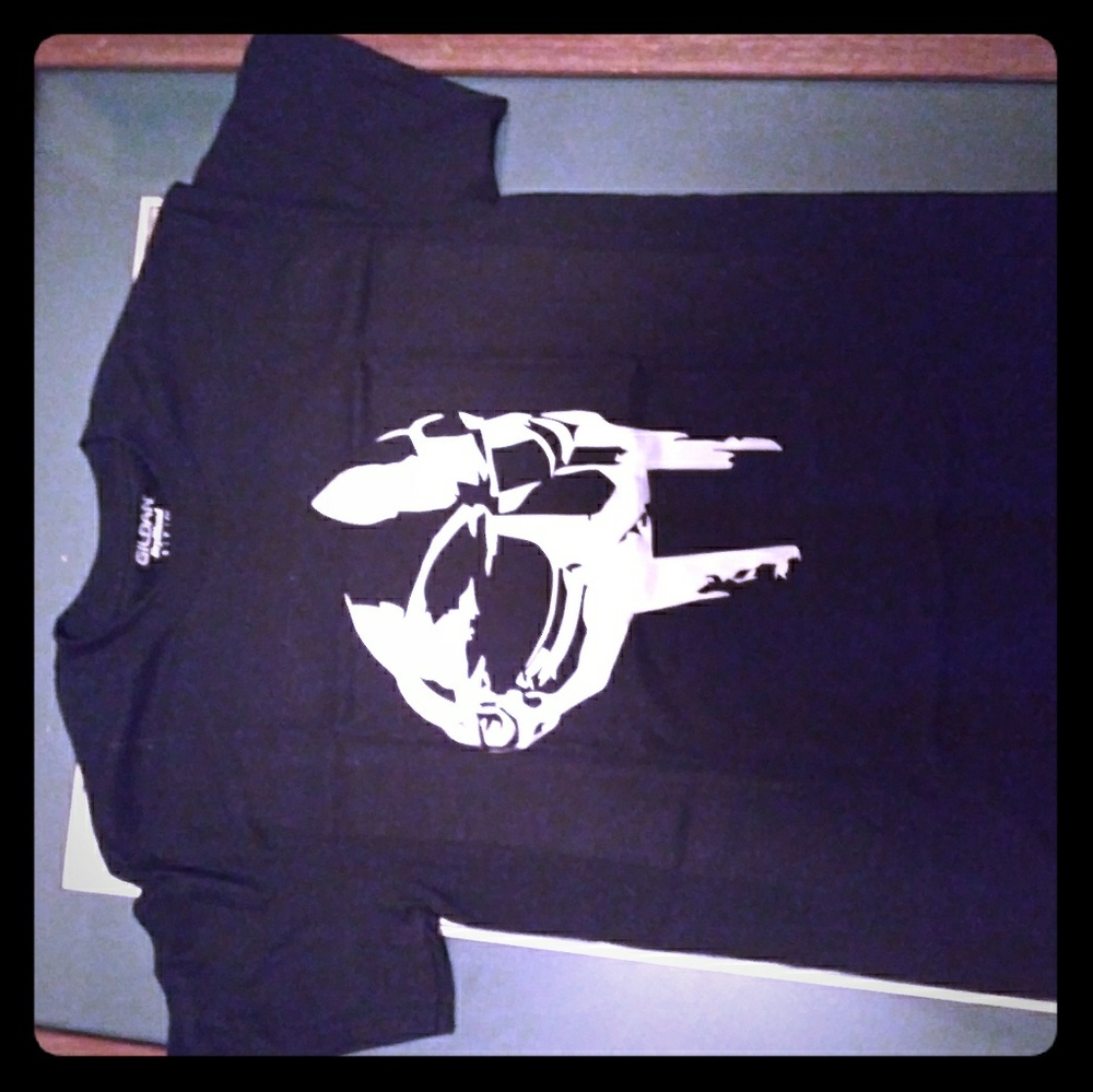 Mf doom shirt with logo unisex small